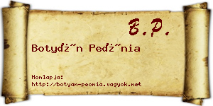 Botyán Peónia névjegykártya